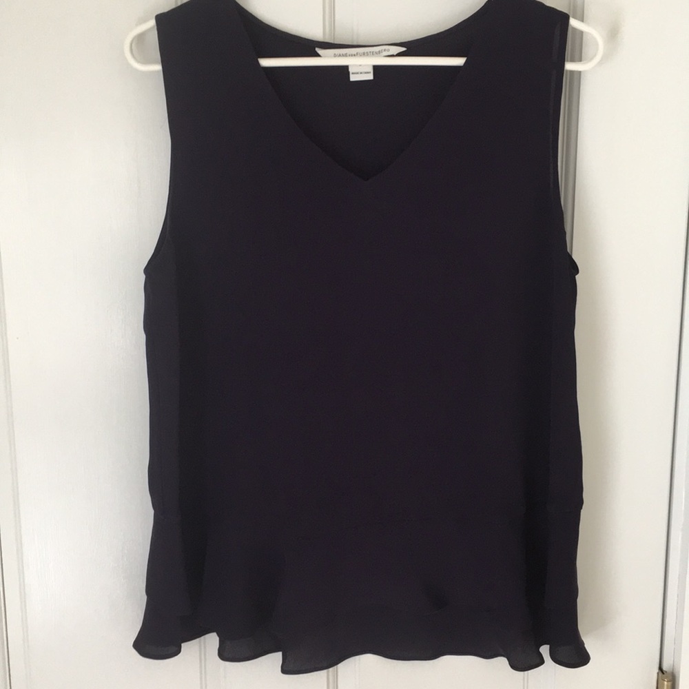 Plum silk tank blouse